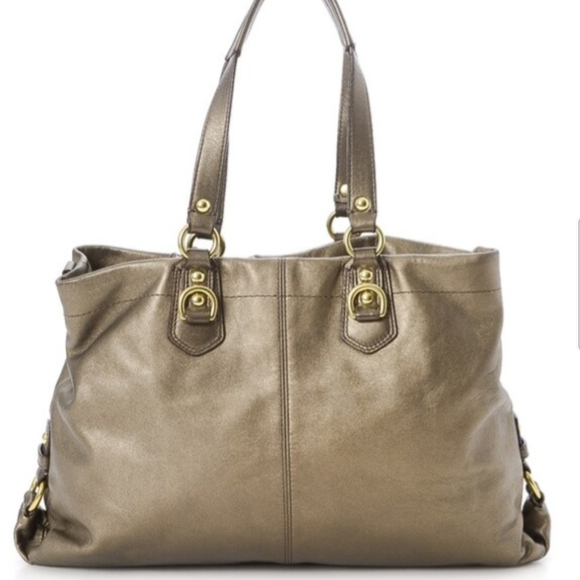 Coach Metallic Brown Shoulder Bag - Picture 3 of 5